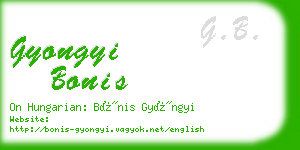 gyongyi bonis business card